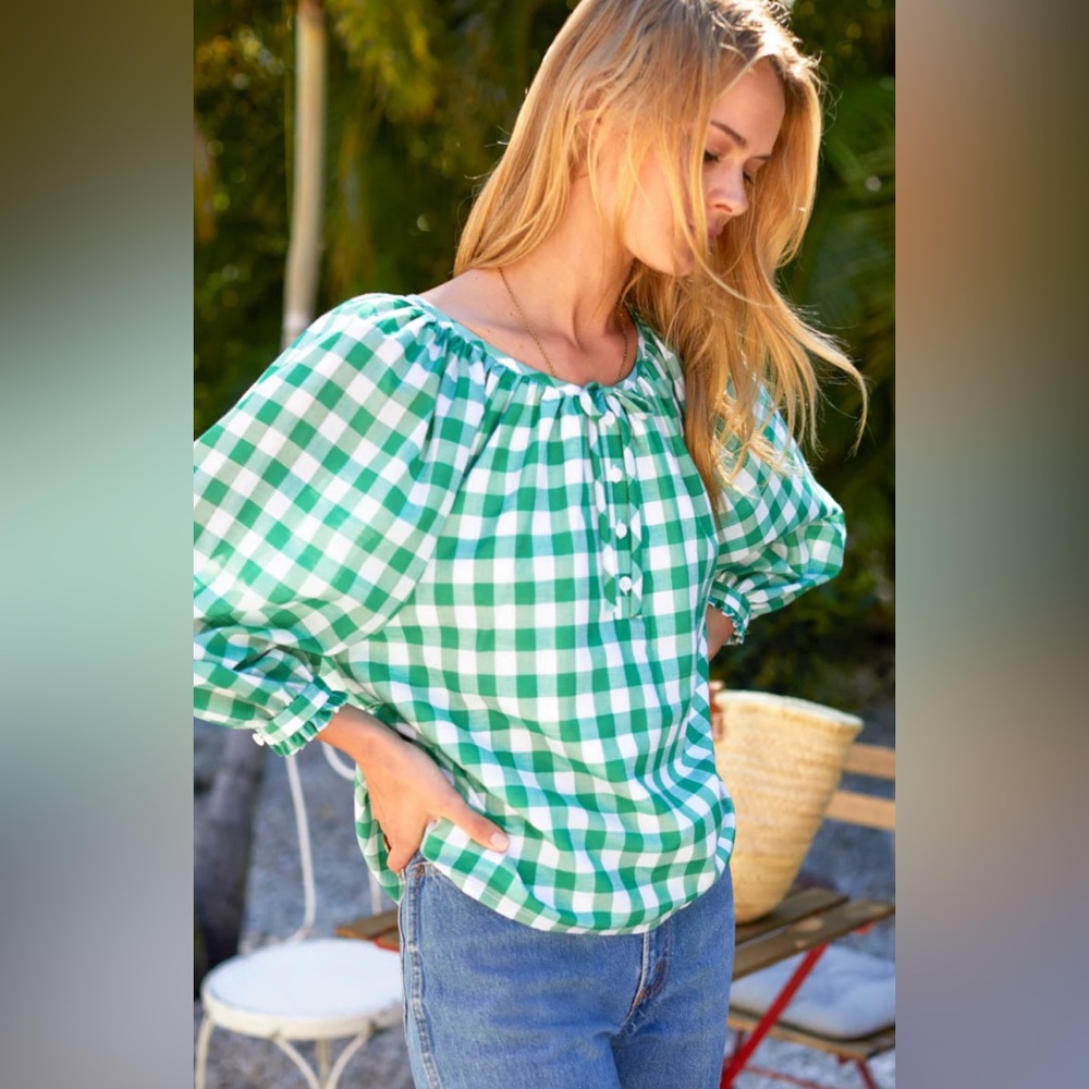 Emerson Fry Lucy 2 Blouse - Meadow Check, Size XL